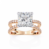 14k IGI certified princess ring with E-F color VVS-VS clarity diamonds 109