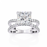 14k IGI certified princess ring with E-F color VVS-VS clarity diamonds 109
