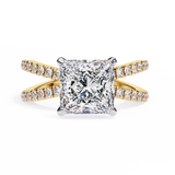14k IGI certified princess ring with E-F color VVS-VS clarity diamonds 109