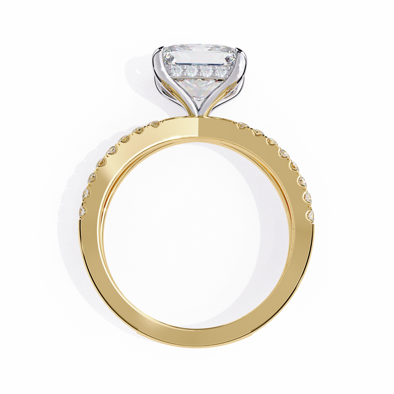 14k IGI certified princess ring with E-F color VVS-VS clarity diamonds 109