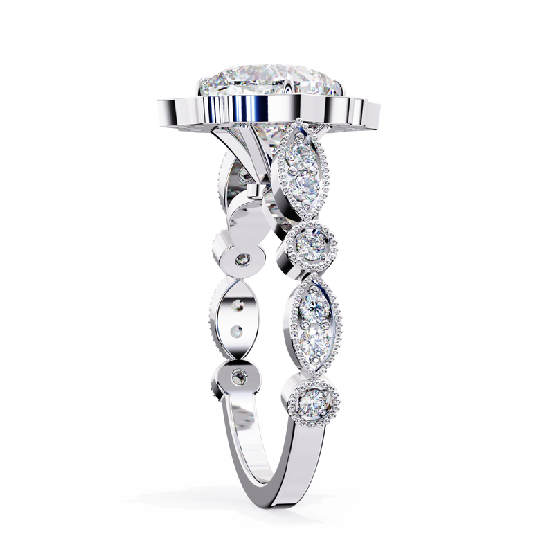 14k IGI certified cushion ring with E-F color VVS-VS clarity diamonds 114