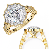 14k IGI certified cushion ring with E-F color VVS-VS clarity diamonds 114
