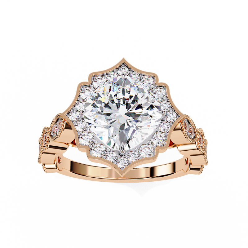 14k IGI certified cushion ring with E-F color VVS-VS clarity diamonds 114