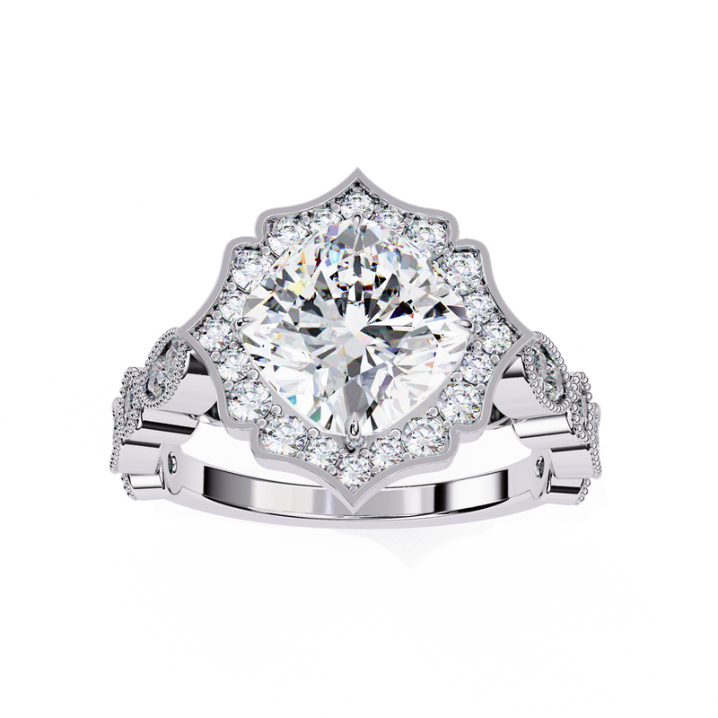 14k IGI certified cushion ring with E-F color VVS-VS clarity diamonds 114