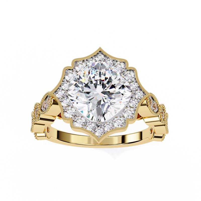 14k IGI certified cushion ring with E-F color VVS-VS clarity diamonds 114