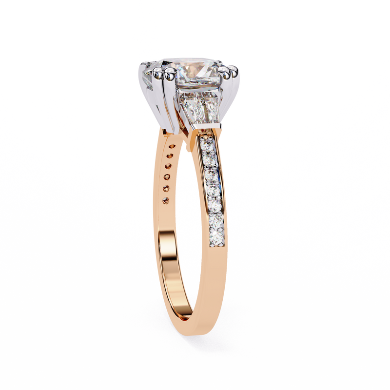 14k IGI certified cushion ring with E-F color VVS-VS clarity diamonds 117