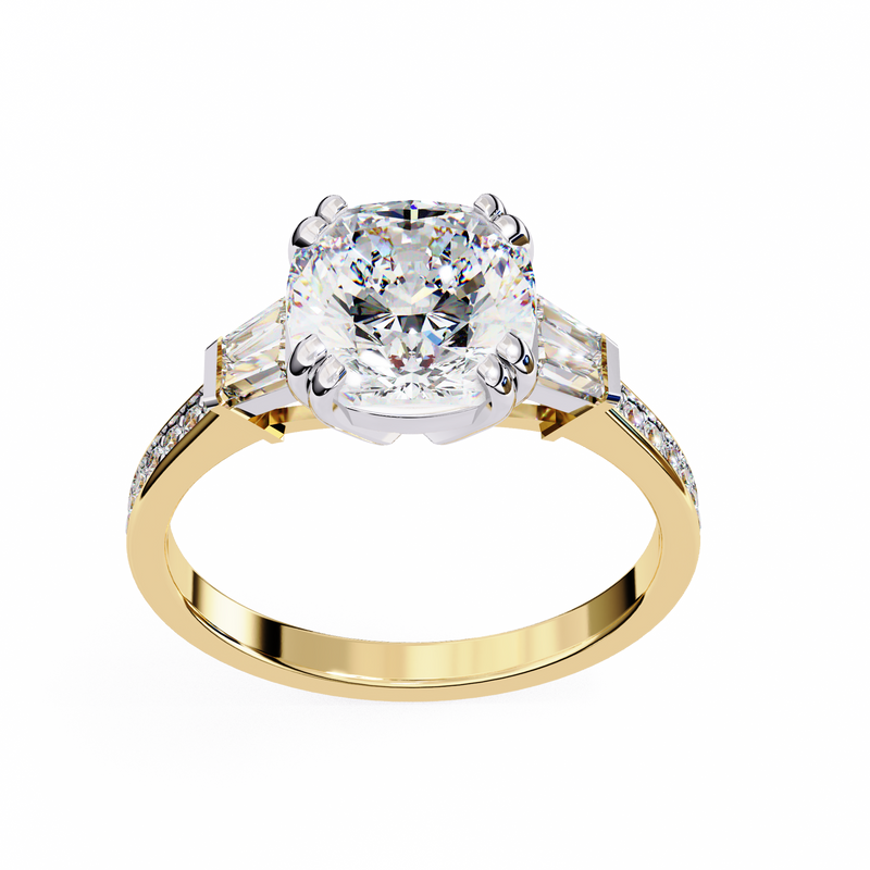 14k IGI certified cushion ring with E-F color VVS-VS clarity diamonds 117
