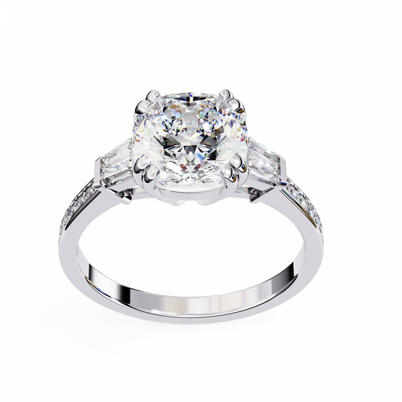 14k IGI certified cushion ring with E-F color VVS-VS clarity diamonds 117
