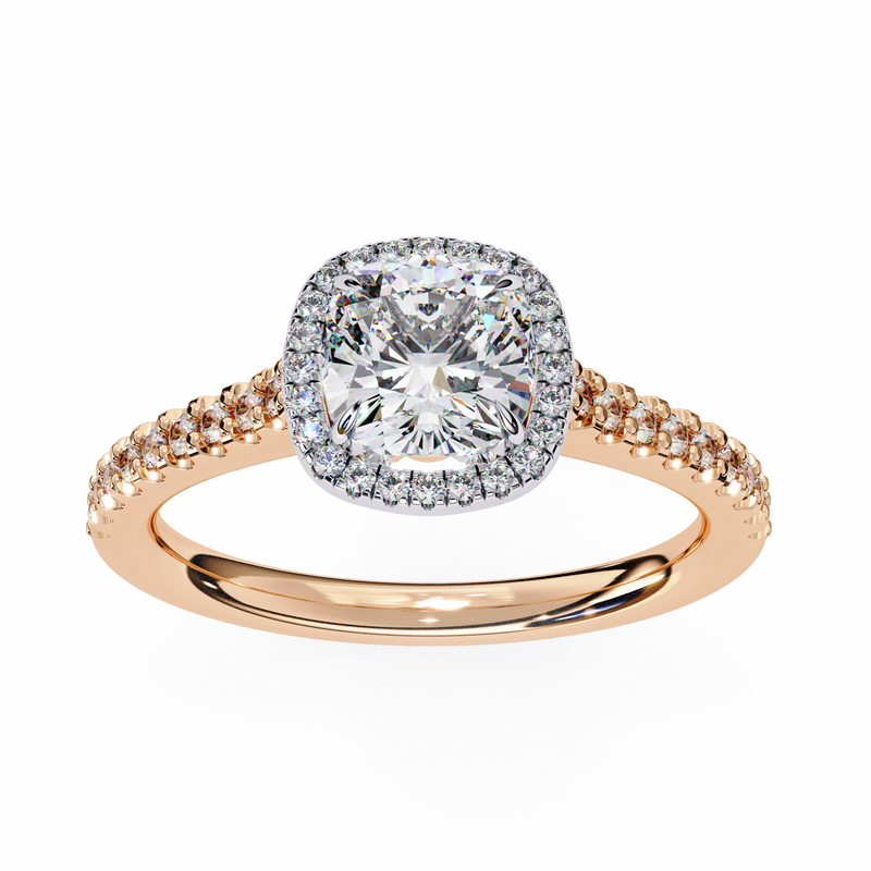 14k IGI certified cushion ring with E-F color VVS-VS clarity diamonds 121