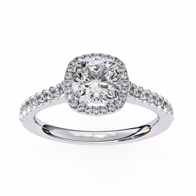 14k IGI certified cushion ring with E-F color VVS-VS clarity diamonds 121