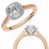 14k IGI certified cushion ring with E-F color VVS-VS clarity diamonds 121
