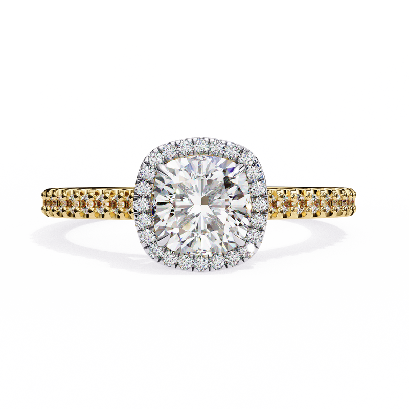 14k IGI certified cushion ring with E-F color VVS-VS clarity diamonds 121