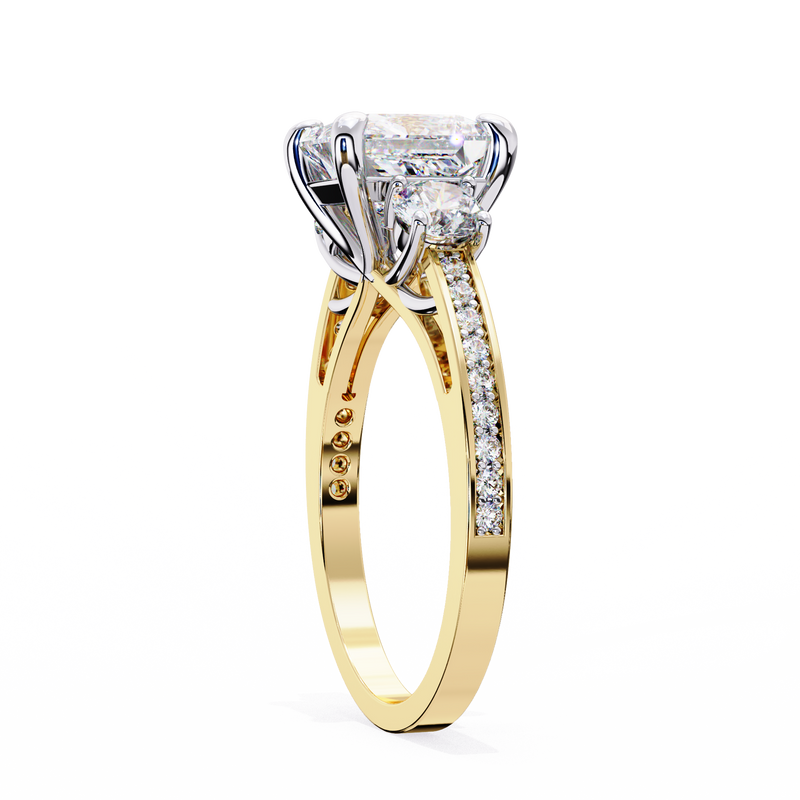 14k IGI certified princess ring with E-F color VVS-VS clarity diamonds 122