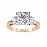 14k IGI certified princess ring with E-F color VVS-VS clarity diamonds 122