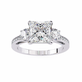 14k IGI certified princess ring with E-F color VVS-VS clarity diamonds 122