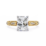 14k IGI certified radiant ring with E-F color VVS-VS clarity diamonds 123