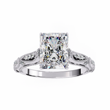 14k IGI certified radiant ring with E-F color VVS-VS clarity diamonds 123