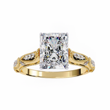 14k IGI certified radiant ring with E-F color VVS-VS clarity diamonds 123