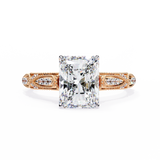 14k IGI certified radiant ring with E-F color VVS-VS clarity diamonds 123