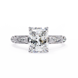 14k IGI certified radiant ring with E-F color VVS-VS clarity diamonds 123