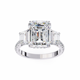 14k IGI certified emerald ring with E-F color VVS-VS clarity diamonds 126