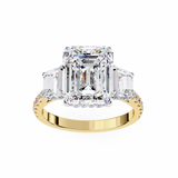 14k IGI certified emerald ring with E-F color VVS-VS clarity diamonds 126