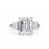 14k IGI certified emerald ring with E-F color VVS-VS clarity diamonds 126