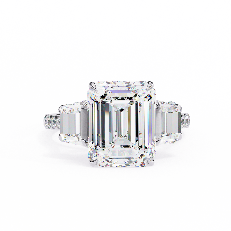 14k IGI certified emerald ring with E-F color VVS-VS clarity diamonds 126