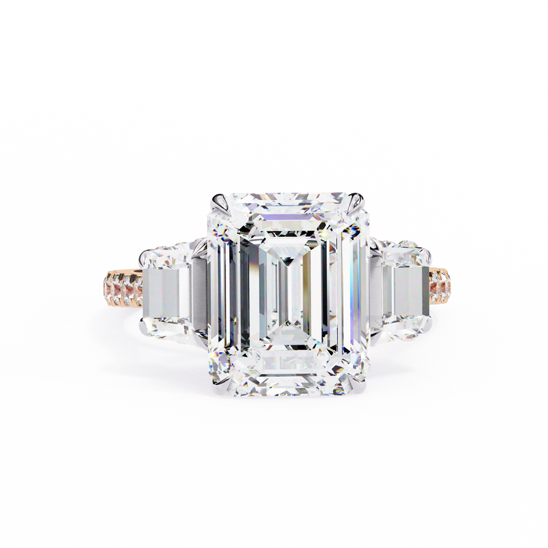 14k IGI certified emerald ring with E-F color VVS-VS clarity diamonds 126