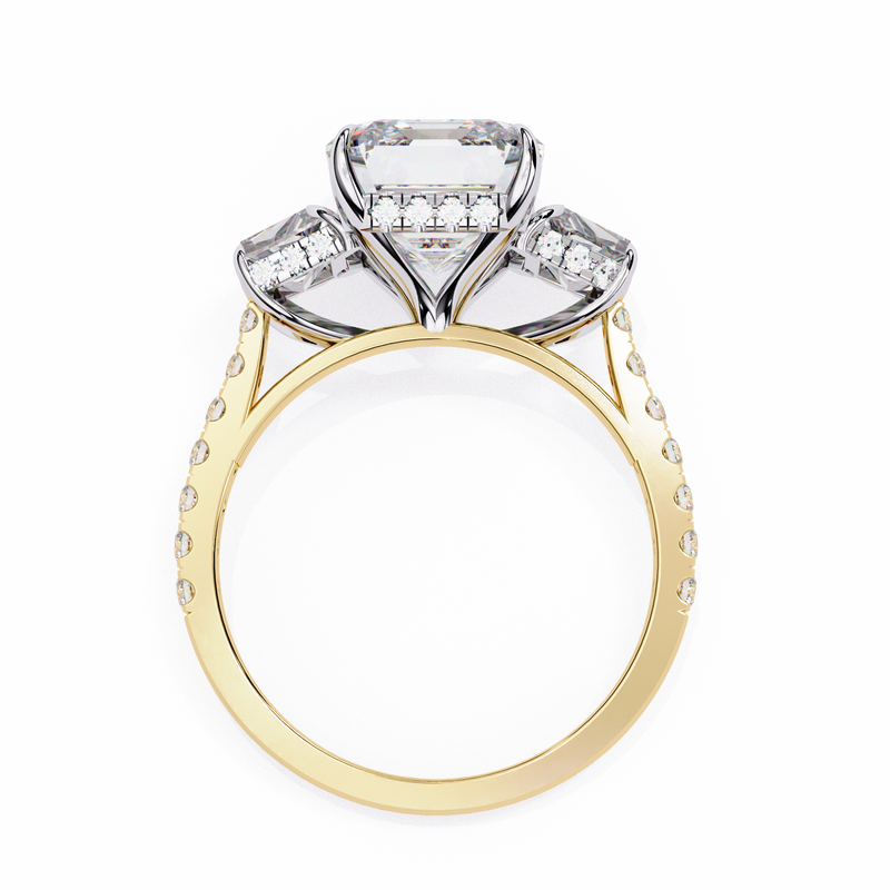 14k IGI certified emerald ring with E-F color VVS-VS clarity diamonds 126