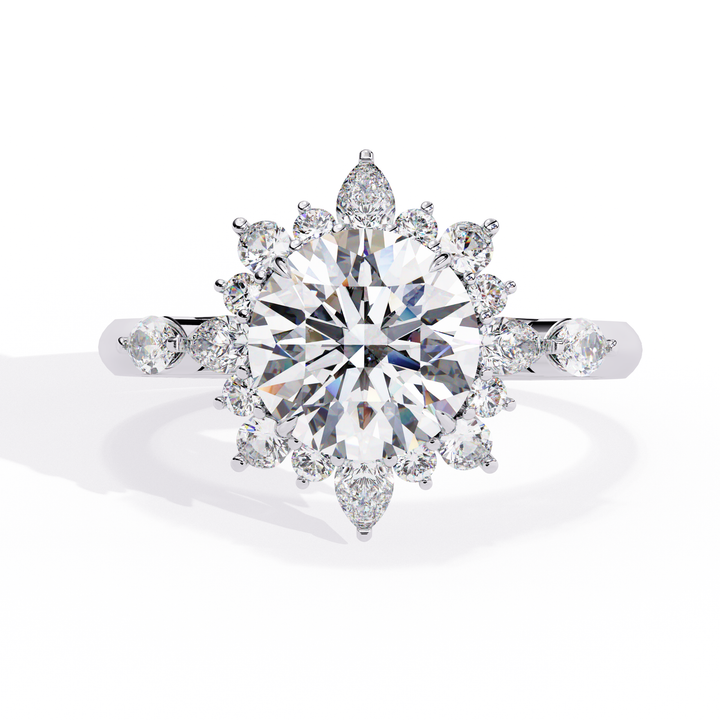 14k Gold Round Lab Grown Diamond Engagement Ring, E-F VVS-VS Round Brilliant Solitaire Ring