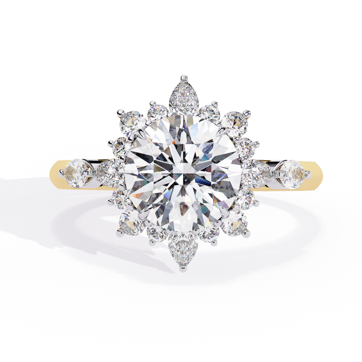 14k Gold Round Lab Grown Diamond Engagement Ring, E-F VVS-VS Round Brilliant Solitaire Ring