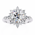 14k Gold Round Lab Grown Diamond Engagement Ring, E-F VVS-VS Round Brilliant Solitaire Ring