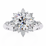 14k Gold Round Lab Grown Diamond Engagement Ring, E-F VVS-VS Round Brilliant Solitaire Ring