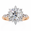 14k Gold Round Lab Grown Diamond Engagement Ring, E-F VVS-VS Round Brilliant Solitaire Ring