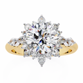14k Gold Round Lab Grown Diamond Engagement Ring, E-F VVS-VS Round Brilliant Solitaire Ring