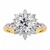 14k Gold Round Lab Grown Diamond Engagement Ring, E-F VVS-VS Round Brilliant Solitaire Ring