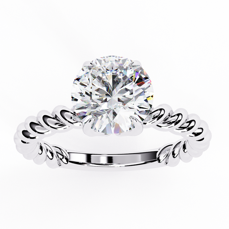 14k IGI certified round ring with E-F color VVS-VS clarity diamonds 185
