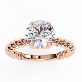 14k IGI certified round ring with E-F color VVS-VS clarity diamonds 185