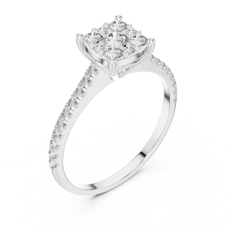 Ladies Ring DDLR-004@7 - White Gold - Image