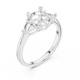 Ladies Ring DDLR-034-OV@7 - White Gold - Image