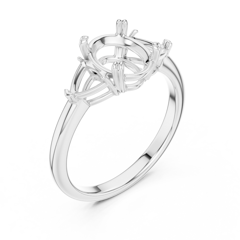Ladies Ring DDLR-034-OV@7 - White Gold - Image