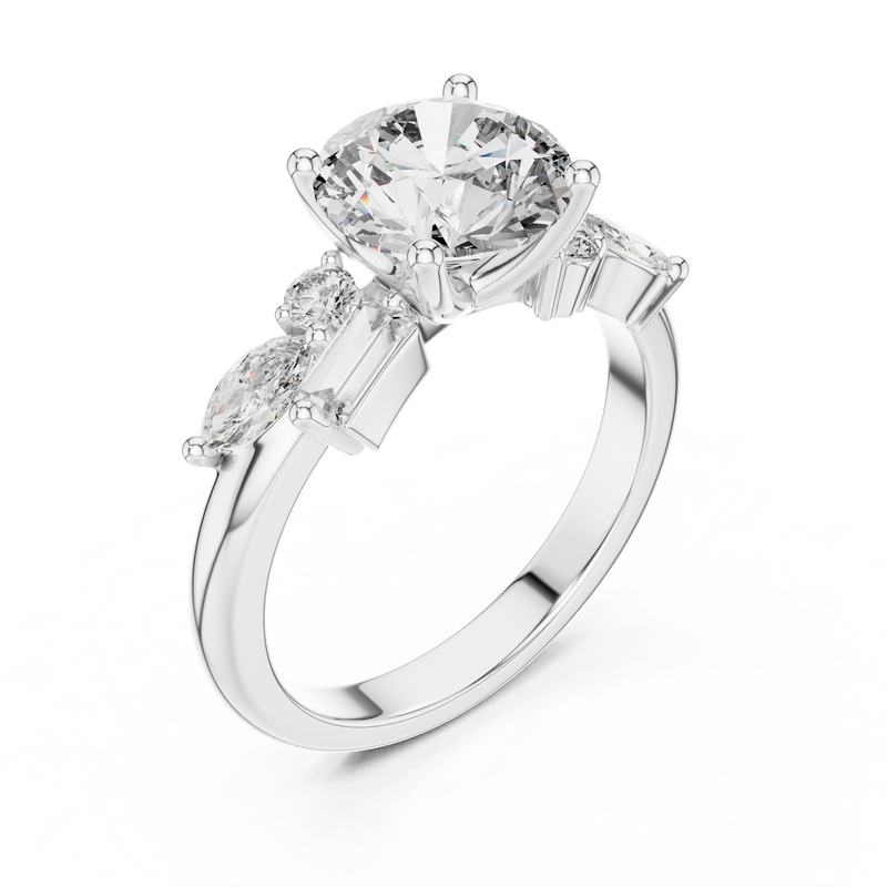 Ladies Ring DDLR-055@7 - White Gold - Image