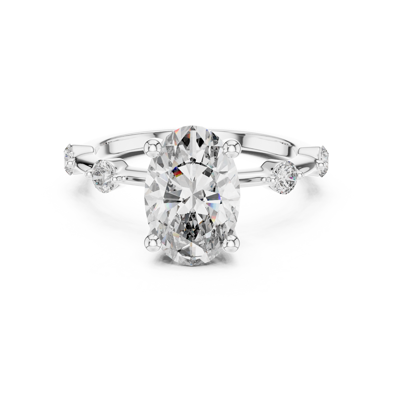 Ladies Ring DDLR-056@7 - White Gold - Image