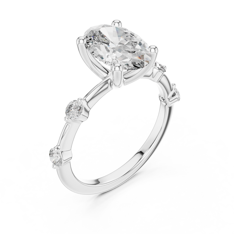 Ladies Ring DDLR-056@7 - White Gold - Image