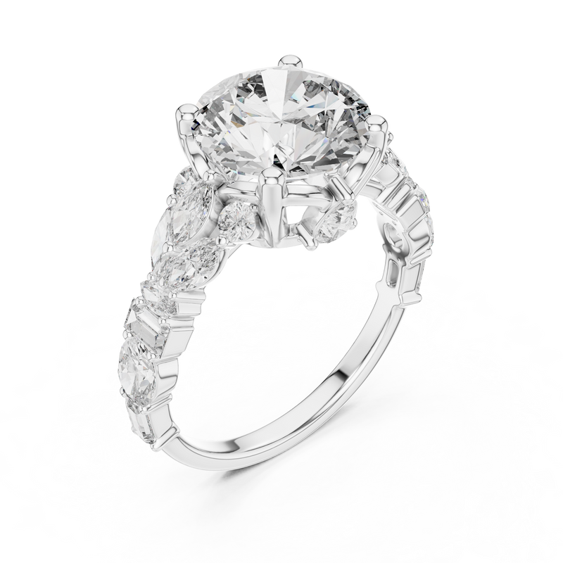 Ladies Ring DDLR-058@7 - White Gold - Image
