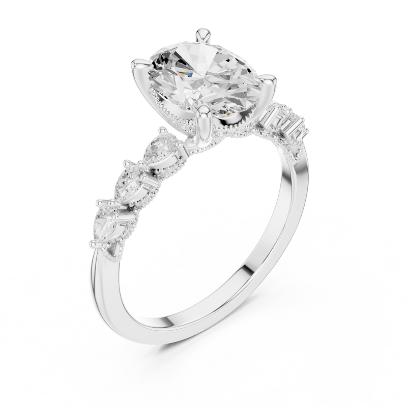 Ladies Ring DDLR-1005@7 - White Gold - Image