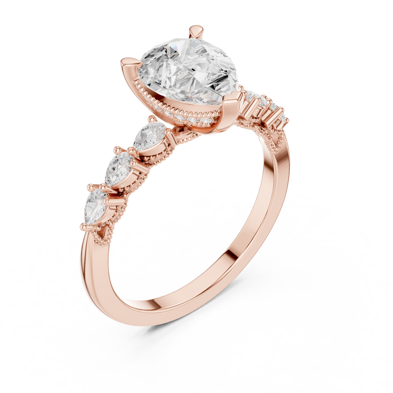 Ladies Ring DDLR-1006@7 - Rose Gold - Image