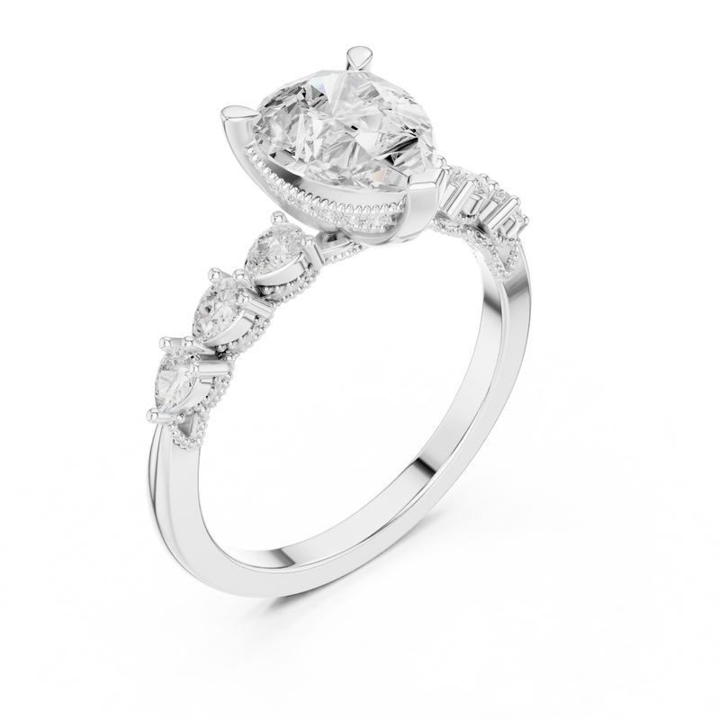 Ladies Ring DDLR-1006@7 - White Gold - Image