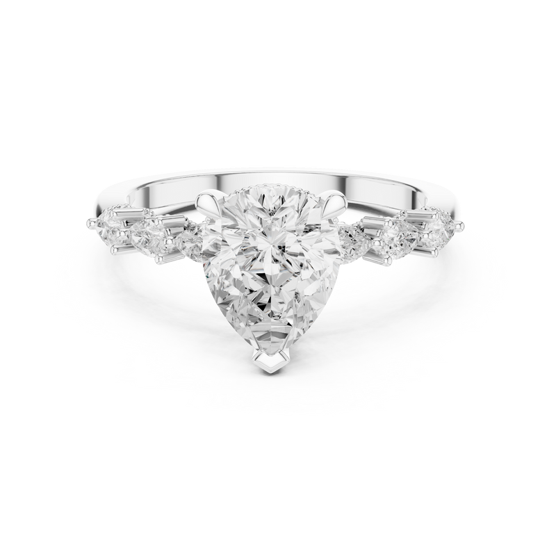 Ladies Ring DDLR-1006@7 - White Gold - Image